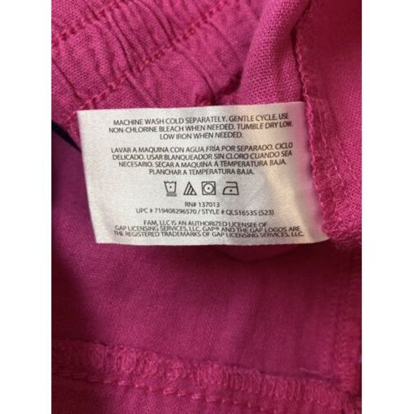 GAP Pull On Linen Comfy Shorts Front Back Pockets Womens Size XXL Fuchsia NWT - Picture 8 of 9